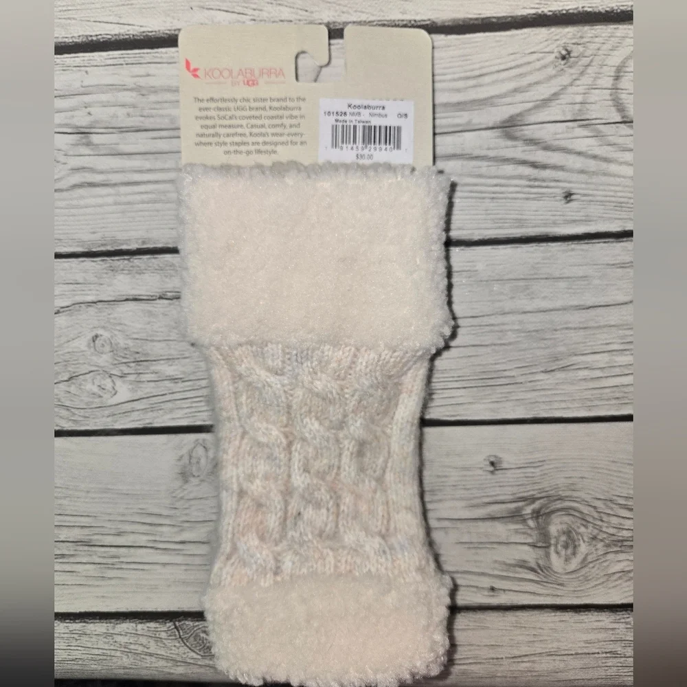 Koolaburra by UGG Women’s Cable Fingerless Gloves Nimbus One Size New